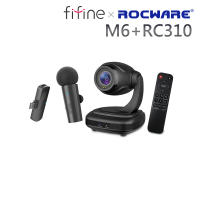 【FIFINE】FIFINE X ROCWARE 可監聽領夾麥克風視訊攝影機直播組合(M6+RC310)