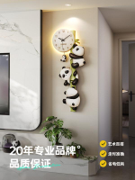 樂享居家生活-美世達熊貓掛鐘裝飾畫沙發新款客廳創意時鐘餐廳背景墻鐘表掛畫掛鐘 時鐘 電子鐘 居家裝飾