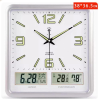 北極星電子掛鐘時鐘 (豪華款升級款靜音機芯-銀色 (夜光款) 20英寸 (直徑50.5cm))