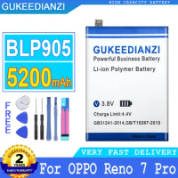 5200mAh GUKEEDIANZI Battery BLP905 For OPPO Reno 7 Pro 7pro Big Power Bateria