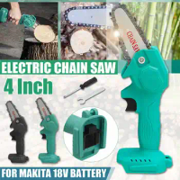 4 inch Mini Electric Chain Saws Wood Cutting Pruning ChainSaw Cordless Garden Tree Logging Trimming Saw For Makita Battery