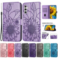 For Samsung A54 A34 A14 5G Case Sunflower Pattern Wallet Case on sFor Funda Samsung Galaxy A54 A34 A14 A24 A04S A04 Phone Cover