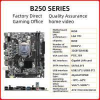 B250 Motherboard B250-mainboard Support 2X DDR4 RAM Socket 1151（6，7，8，9Gen）CPU