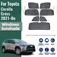 For Toyota Corolla Cross 2020 2021 2022 2023 2024 Magnetic Car Sunshade Front Windshield Mesh Curtain Rear Side Window Sun Shade