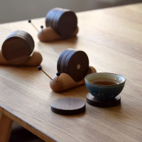 Household Anti-scalding Mat Pot Mat Heat-resistant Placemat Cup Holder Creative Super Cute Snail Wooden Coaster Insulation Pad
