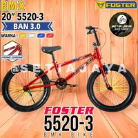 Sepeda BMX 20" Inch FOSTER 5520-3, Frame Steel Chrome, Rem V-Brake, Ban Jumbo 3.0, Sepeda Anak Laki-