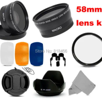 58mm fisheye wide angle macro filter + Lens Hood + UV Filter for canon Nikon D7000 D5200 D5100 D5000 D3200 58 lens