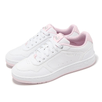 【PUMA】休閒鞋 Court Classy 女鞋 白 粉 低筒 復古 皮革 小白鞋(395021-04)