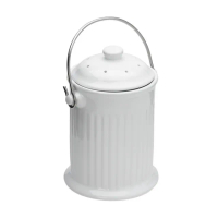 【FOXRUN】陶製廚餘桶 白(回收桶 垃圾桶 收納桶 餿水桶)