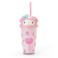 美樂蒂吸管杯 粉色 三麗鷗 水杯 日貨 正版授權 J00011917