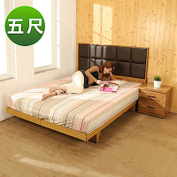 BuyJM拼接木系列雙人5尺2件式房間組(床頭片+日式床底)-免組
