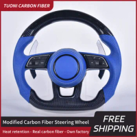Custom Carbon Fiber Steering Wheel For Audi Q5 A3 R8 A6 C7 A5 A4 B8 RS3 S3 A7