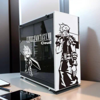Cloud Strife Anime Stickers for Atx PC Case,Game Characters Decor Decals for Gaming Computer Chassis,Waterproof Vinyl Sticker