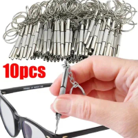 Steel Glasses Screwdriver Eyeglass Screwdriver Watch Repair Kit with Keychain Portable Hand Tools Precision Screwdriver Tools