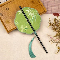 迷你腰扇古典可卷箭竹杆扇子摺疊小巧便攜漢服拍照日常扇納涼團扇