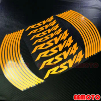 Motorcycles Accessories 17 Inch Stripes 8X Iner Rims Decals Wheels Reflective Stickers for Aprilia RSV4 RSV4RR RSV4RF RSV4RFW