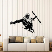 Vinyl wall decal home decoration boy bedroom wall sticker zeus ancient greek mythology god lightning sticker mural GXL10