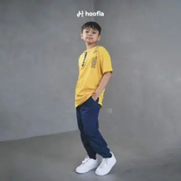 HOOFLA Set Koko Celana Jogger Anak Laki Laki Muslim Setelan Koko Jogger Furqon Baju S Mustard