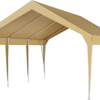 12'x20' Heavy Duty Carport Portable Garage Waterproof UV Protected Car Canopy for Cars, Boats and Storage (Earthy Yellow)