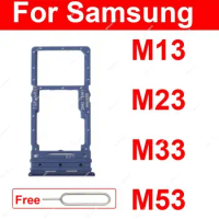 Sim Card Tray Holder For Samsung M13 M135F M23 M236B M33 M336B M53 M536B 4G Card Slot Reader Adapter Replacement Repair Parts