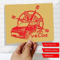 Stiker Cutting Variasi Kaca Mobil Toyota Veloz 2017 Merah