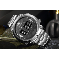 DISKON Evans Jayden Jam Tangan Pria 9424 Rantai Stainless Steel Turbine Water Resistant 3ATM Kaca Wa