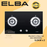 Elba Dibina dalam Hob Kaca EGH-K8842G(BK) 5.0KW DUMBAI GAS KACA