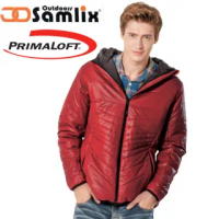 【山力士 SAMLIX】男 Primaloft 輕量保暖外套.休閒外套.雪衣.防風防潑(紅 66813)