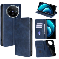 For VIVO X100 Pro Magnetic Flip Phone Case Business Leather Wallet Case for VIVO X100 X90 X80 X70 X60 Pro Plus X90S Lite Funda