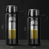 ถ้วยแก้ว ความจุขนาดใหญ่ 800ml และ 1000ML ขวดน้ำแก้ว กรอง ถ้วยชา พกพาสะดวก