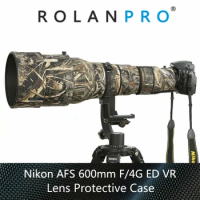 ROLANPRO Waterproof lens camouflage coat rain cover for Nikon AF-S 600mm f/4G ED VR lens protective case hood lens cap