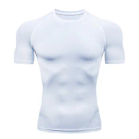 Compression Shirt Quick Dry Gym Running Jogging T shirt Men Fitness Cycling Jersey Tshirt Men Summer Rashguard Jiu Jitsu T-Shirt