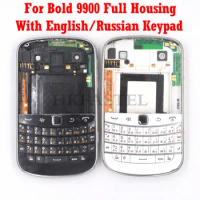 For Blackberry bold 9900 Brandnew Full Complete Mobile Phone Housing Cover Case keyboard English Russian Keypad Free Shipping