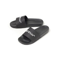 Sandal OFF WHITE BOOKISH LOGO WHITE BLACK SLIDE 100% ORIGINAL 46