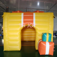 free air ship to door, 10x10ft 3x3m PVC Portable Inflatable Christmas house,customized inflatable cabin gift box for X-max