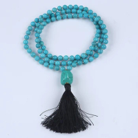 Turquoise Beads Necklace 108 Mala Natural Stone Gemstone Necklace Bracelet