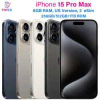 iPhone 15 Pro Max 256GB/512GB/1TB Dual eSIM 6.7" Genuine LTPO Super Retina XDR OLED Face ID NFC A17Pro 8GB 98% New 5G Cell Phone