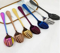 Sendok Garpu H556 Stainless Steel Tebal Gold - Alat Makan Korea Eceran Alat Makan Stainless Sendok G