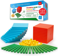Simply Magic 131 PCS Base Ten Blocks For Math - Place Value Blocks Base 10 Math Manipulatives K-3 Ma