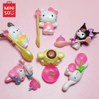 MINISO Blind Box Sanrio Cherry Fruit Cup Hanging Series of Cute Bean Kawaii Model Children's Toys My Melody Kuromi Hello Kitty