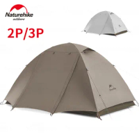 Naturehike YU CHUAN Ultralight Camping Tent 2P/3P Cross Aluminum Pole Windproof Tent 210T Rain-Proof Outdoor Travel Tent 2.3kg