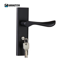 Dedecates Black Color Sub Space Aluminum Door Lock Indoors Handle Locks Silent Lockset Room Door-locks