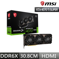 微星MSI RTX 4070 TI SUPER 16G SHADOW 3X OC 顯示卡 RTX 4070TI