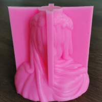 Veiled Lady UV Crystal Epoxy Mold Female Bride Antique Bust Silicone Mold