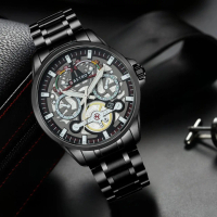 Gastro Jam Tangan Pria 7028 Rantai Stainless Steel Water Resistant 3 ATM