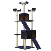 Large Wooden Scratch Climbing Tower Fashion Diy Cat Tree Scratching Post Cat Tree to Ceiling