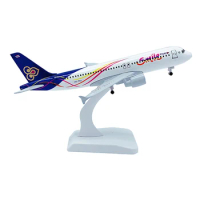 20cm Aircraft THAI Smile Airlines Airbus A320 with Landing Gear Alloy Plane Model Children Kids Gift for Collection Decoration