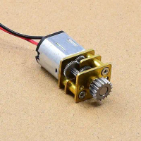 17Teeth 12mm N10 Metal Gearbox Gear Motor DC 3V-6V 5V 55RPM Slow Speed Engine Stainless Steel Gear for 3D Printing Pen Robot