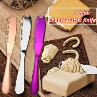 3 in 1 Butter Knife Stainless Steel Cheese Spreader Slicer Curler Dessert Tool Cream Knifes Utensil for Toast Breakfast Tool