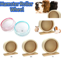 Practical Wooden Mute Roller Hamster Roller Wheel Natural Wood Silent Running Toy Exercise Cage for Small Pet Accessories
